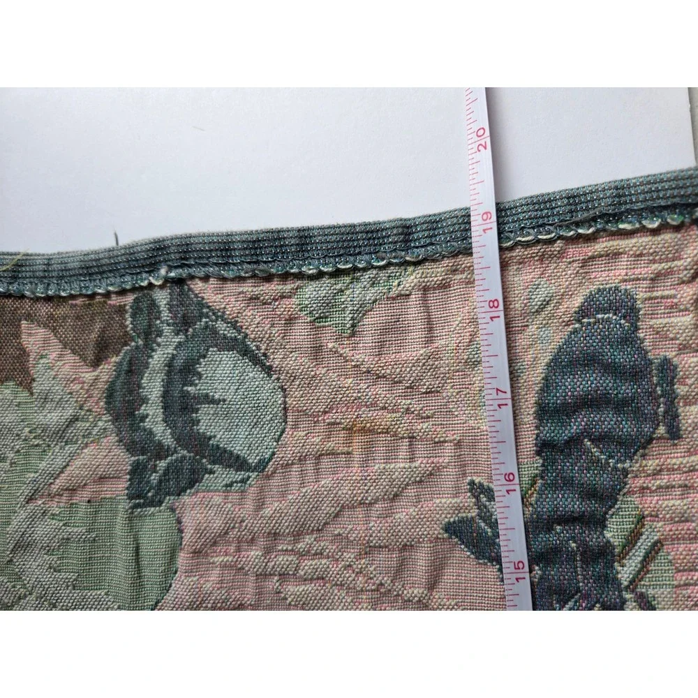 Vintage Woven Tapestry Easter Bunny Tulip Placemat Spring Decor Set of Two